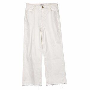 Sonoma Goods for Life White Wide Leg Crop Jeans Women’s Size 12 Raw Hem